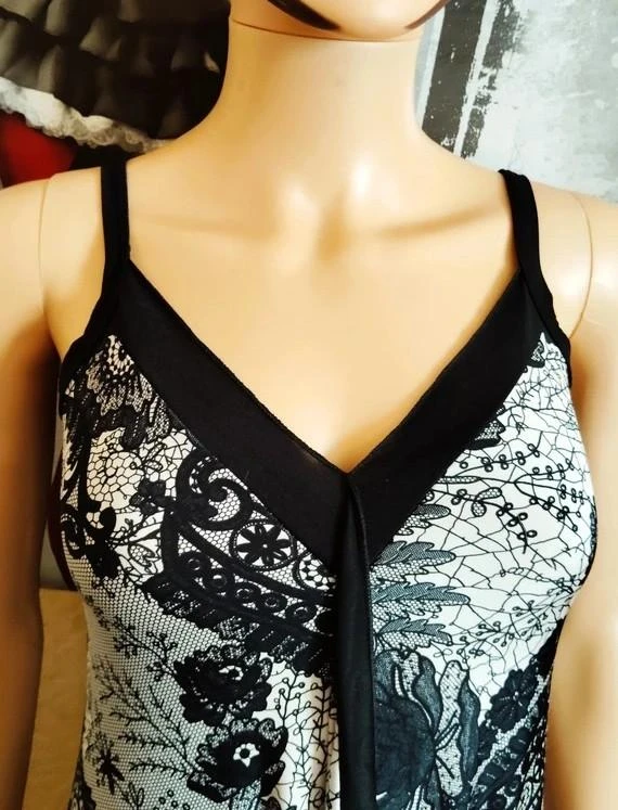 Black and white printed satin dress – photo 2